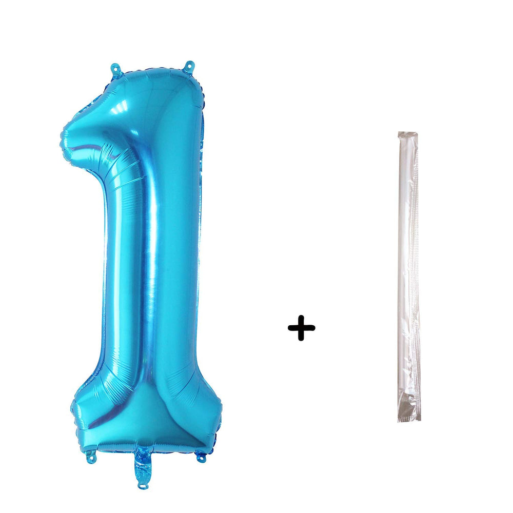 1 Number Balloon Blue Big Number Balloons 40 Inch Kit for Happy Birthday Party Decorations Foil Mylar Helium Baby Shower, 1 Piece