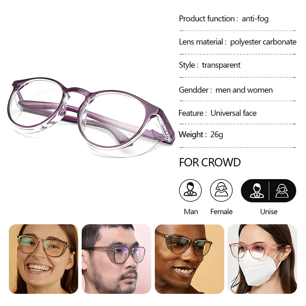 Safety Glasses for Women Nursing Safety Goggles Nurses Anti Fog Blue Light Blocking Lens Fashionable Clear Protective Eyewear
