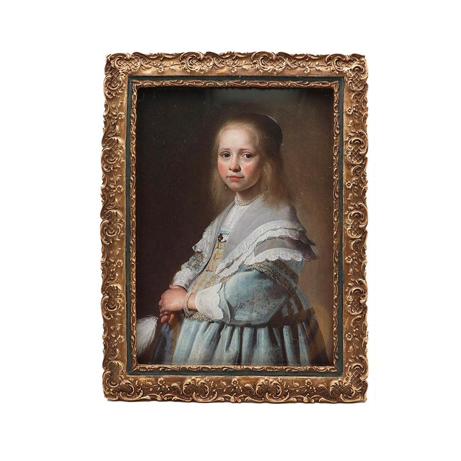 Vintage 5x7 Picture Frame, Antique Ornate Photo Frame, Table Top and Wall Hanging Retro Decor, Old Fashioned Photo Gallery Art, Bronze Gold and Navy Blue