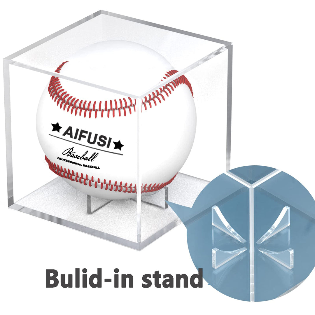 Baseball Display Case, UV Protected Acrylic Cube Baseball Holder Square Clear Box Memorabilia Display & Storage Sports Official Baseball Display Case - Autograph Display - Fits Official Size Ball