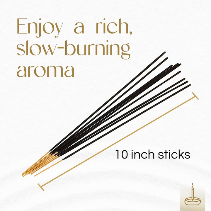 - Extra Rich Scented Incense Sticks - Non-Toxic 10” Slow Burn Aromatic Sticks - Sandalwood - 100 Pack