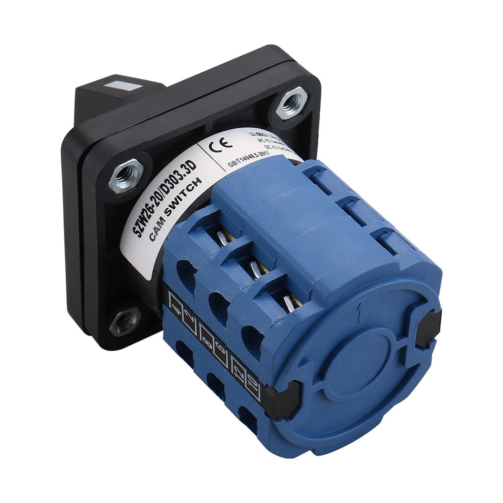 660V 20A On-Off-On 3 Positions 12 Terminals Changeover Control Rotary Cam Switch SZW26-20/D303.3