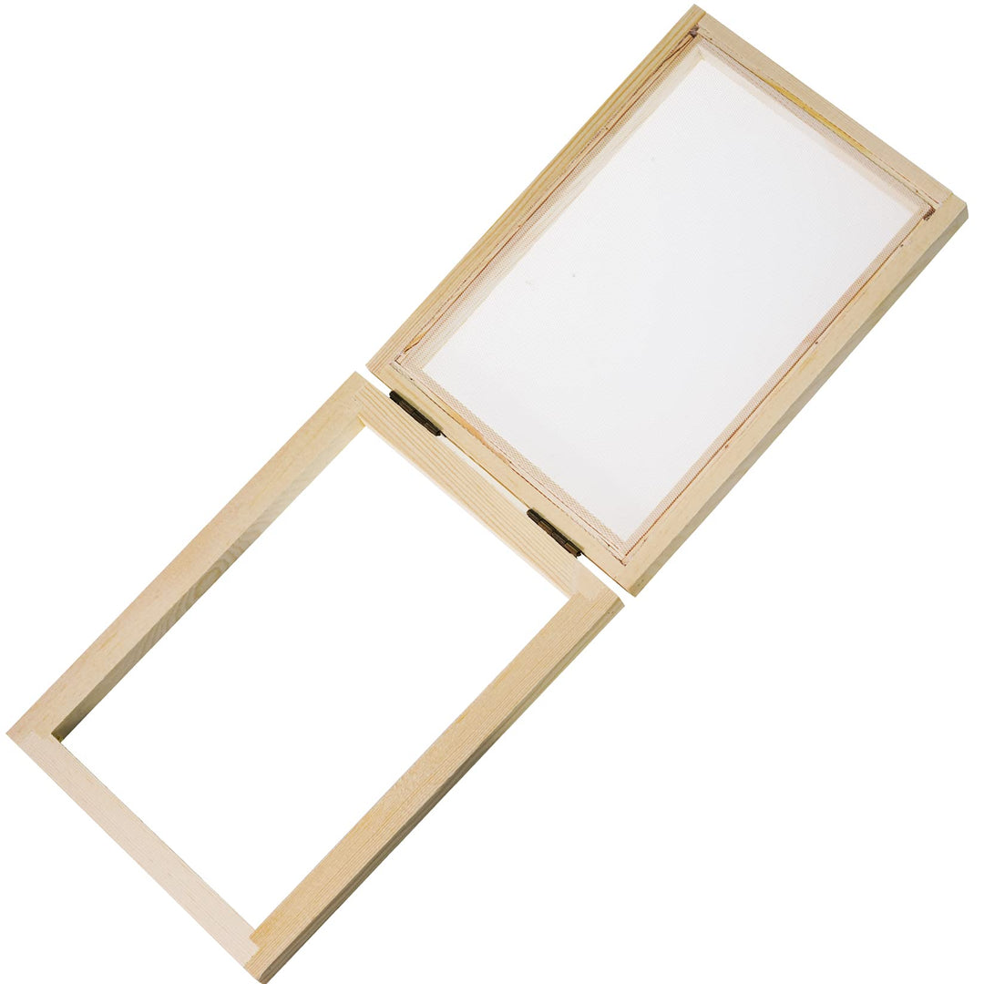 10pcs Paper Making Screen Kit Wooden Paper Making Mold Frame 5 x 7 inch Wood Screen Printing Frame with Mesh and Cloth for DIY Paper Craft Making Handcraft (5x7inch)