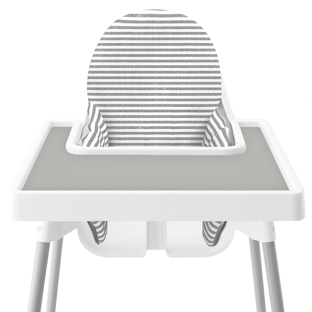 High Chair Placemat for IKEA Antilop Baby High Chair, Silicone Placemats, High Chair Tray Finger Foods Placemat for Boys and Girls, Babies, Toddlers (Light Gray)