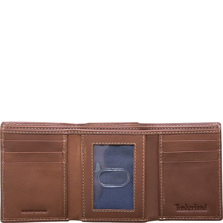 Men&#39;s Leather Trifold Wallet with Id Window, Brown (Hunter), One Size