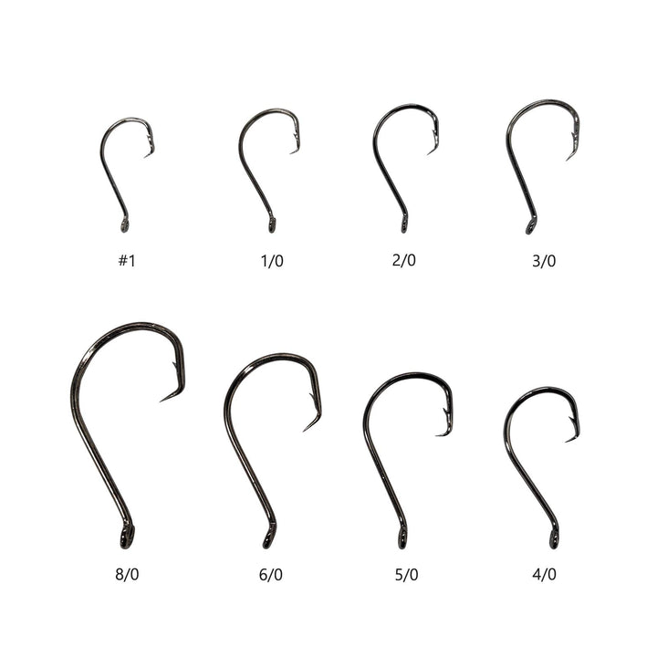 150PCS Circle Hooks, Strong High Carbon Steel Fresh and Saltwater Fishing Hooks, Variety of Different Sizes Circle Hook - Size:#1 1/0 2/0 3/0 4/0 5/0 6/0 8/0