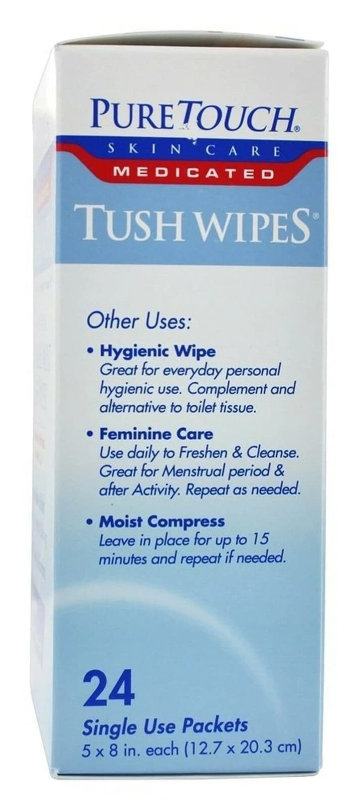 Pure Touch Skin care Tush Wipes for Adults 24 Individua