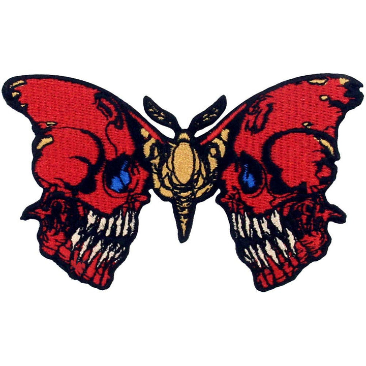 ZEGINs The Bleeding Skull Butterfly Patch Embroidered A