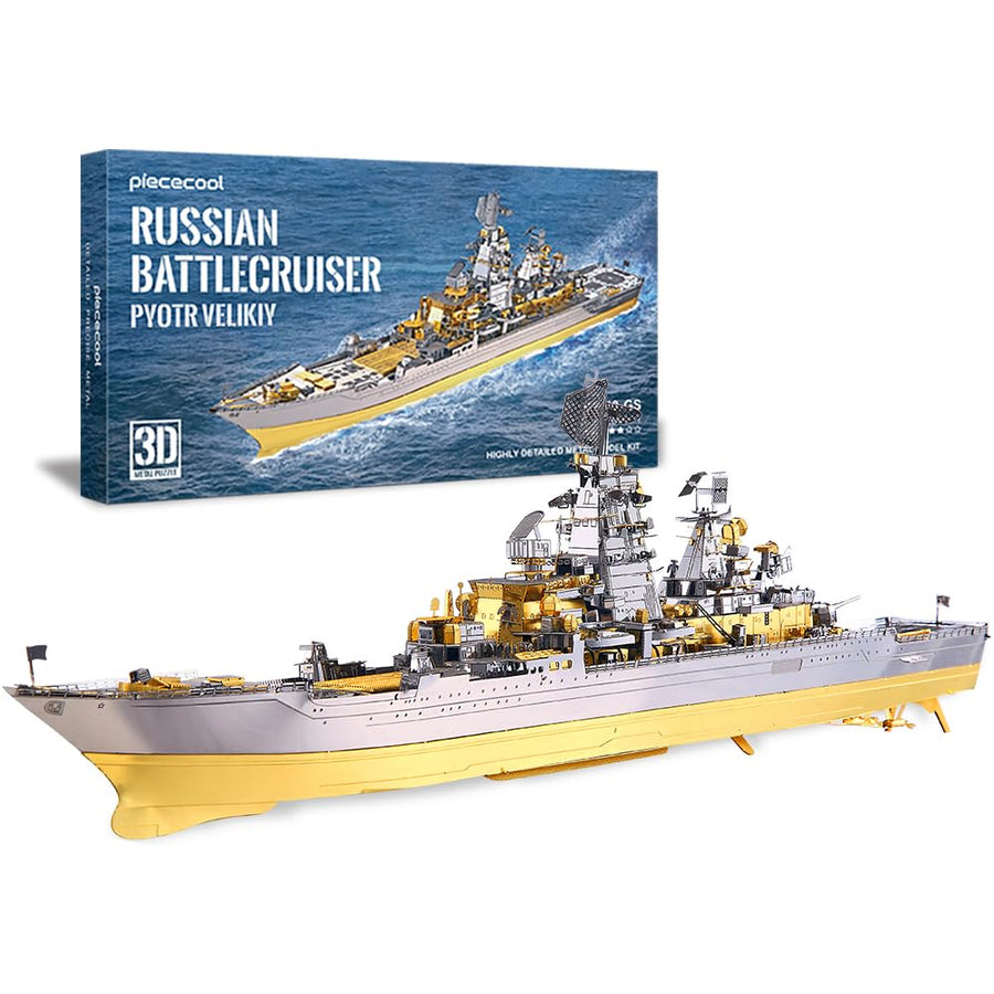 3D Metal Puzzles for Teens, Russian Battlecruiser Pyotr Velikiy Battleship Model Kit, 3D Warship Models Building Puzzle for Adults DIY Toys, Birhtday for Boys Men, 270 Pcs