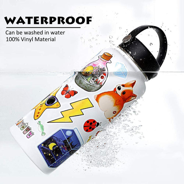 ANERZA Stickers for Water Bottles, 100 PCS Cute Reusabl