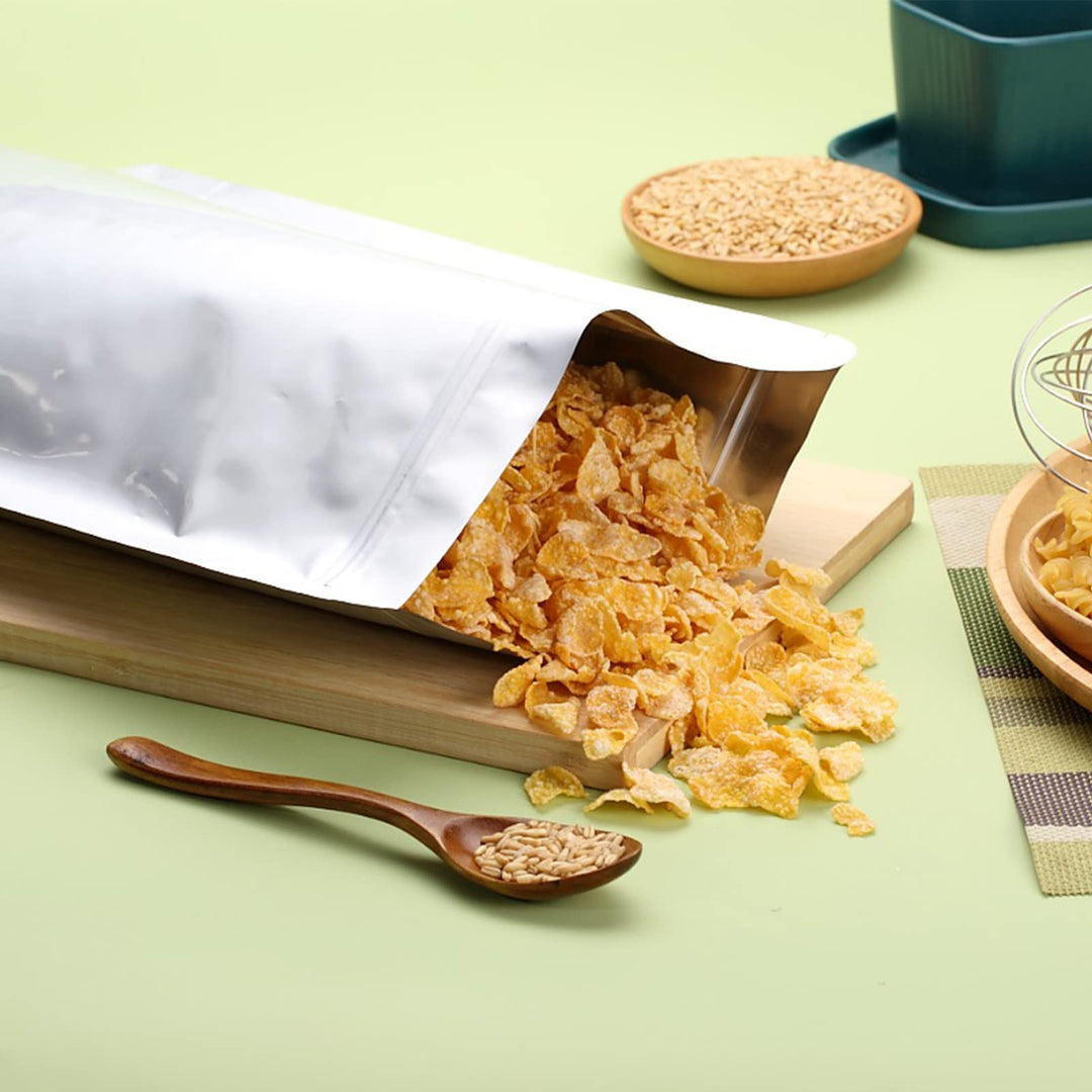 50pcs 1 Gallon Mylar Bags for Food Storage, 10 Mil 10x14 Stand-Up Zipper Pouches Resealable and Heat Sealable Bags for Long Term Food Storage(10x14, Extra Thick)