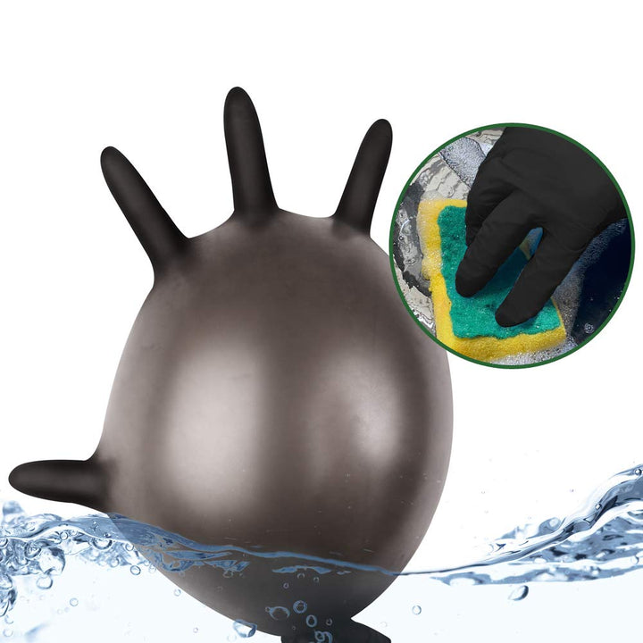Nitrile Disposable Gloves Pack of 100, Latex Free Safety Working Gloves for Food Handle or Industrial Use(Black,X-Large)