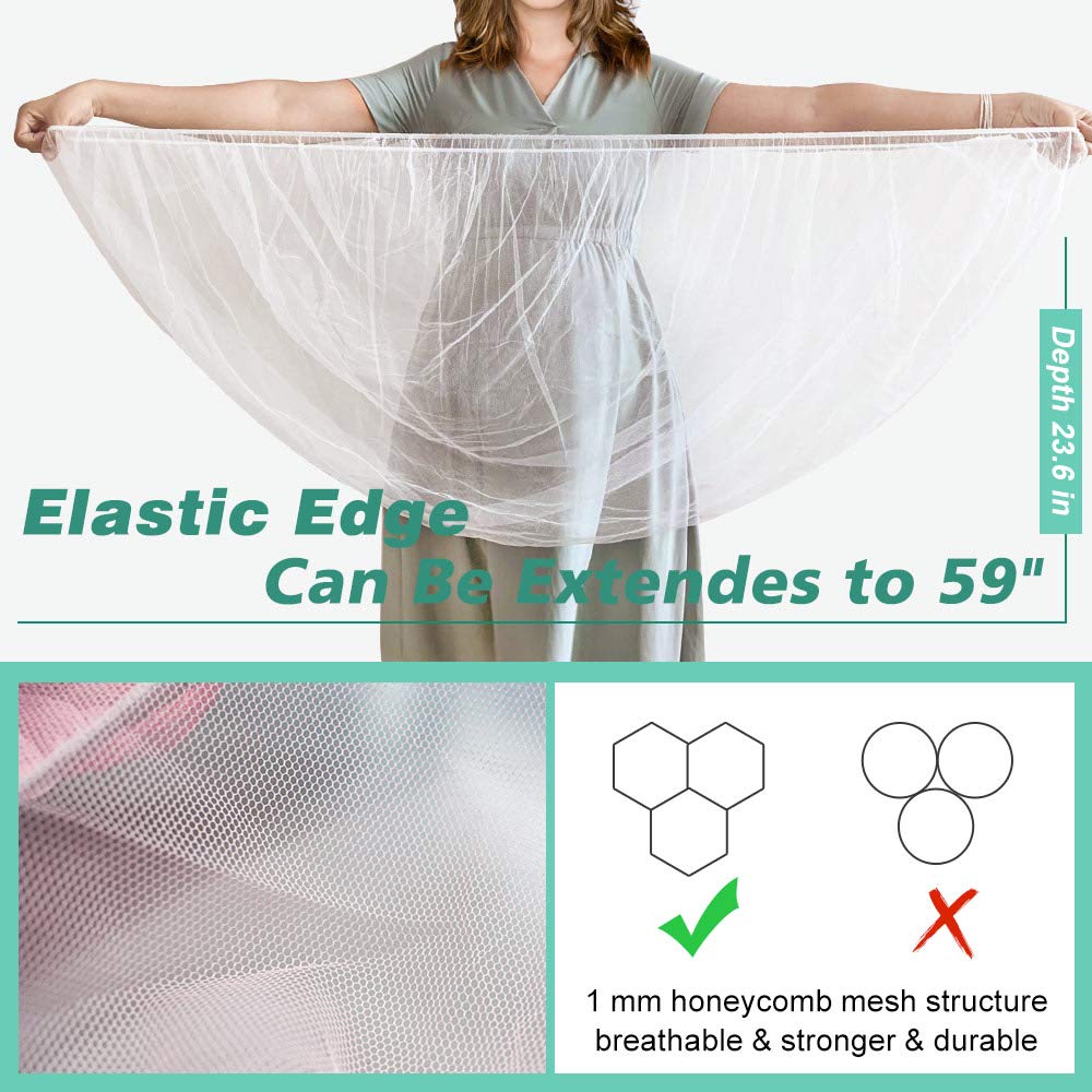 Mosquito Net for Stroller (2 Pack) - Durable Baby Stroller Mosquito Net - Perfect Bug Net for Strollers, Bassinets, Cradles, Playards, Pack N Plays and Portable Mini Crib (Pink) …