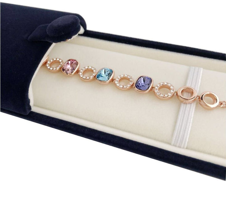 Premium Grade Jewelry Gift Box for Bracelet Necklace Navy Blue Velvet Present Modern Elegant Store Gallery Present (Jewelry is not included)