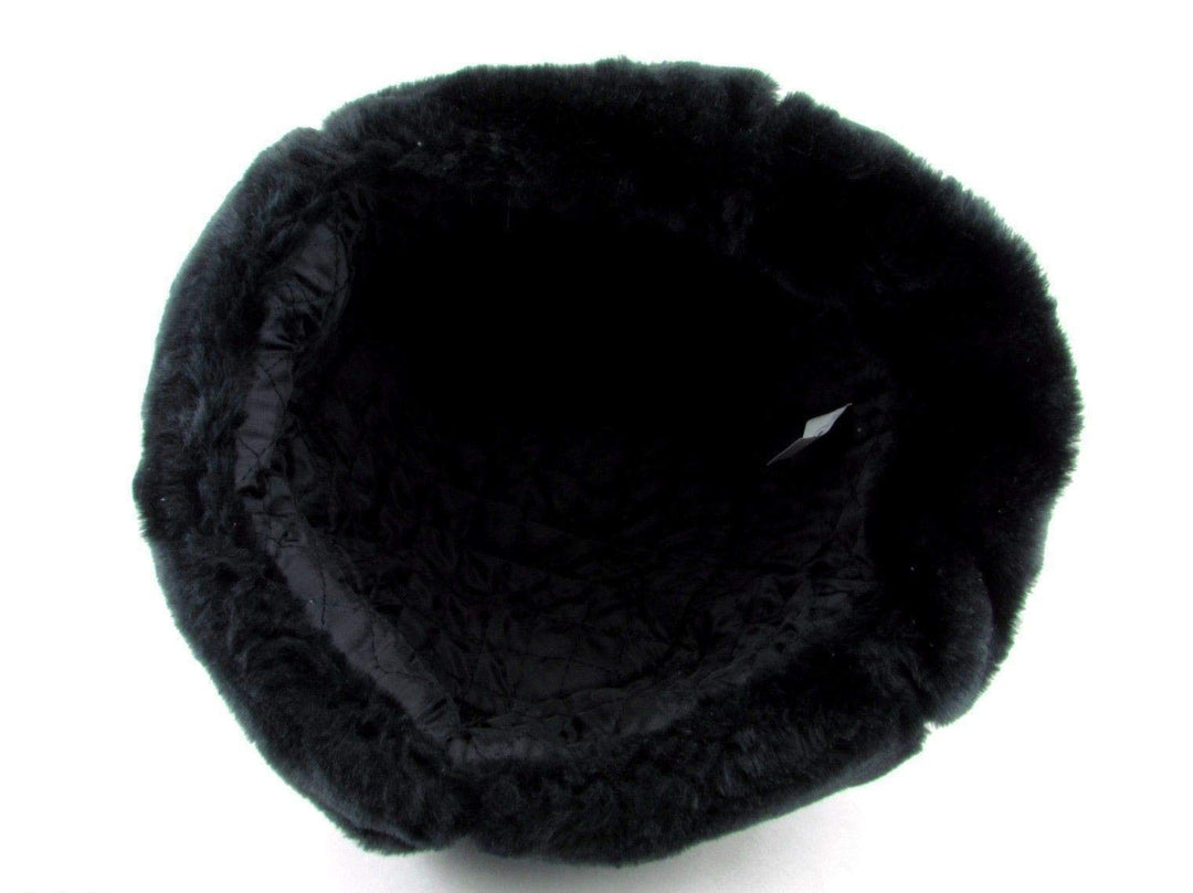 Hat Russian Soviet Army Black KGB * Fur Military Cossack Ushanka * Size M