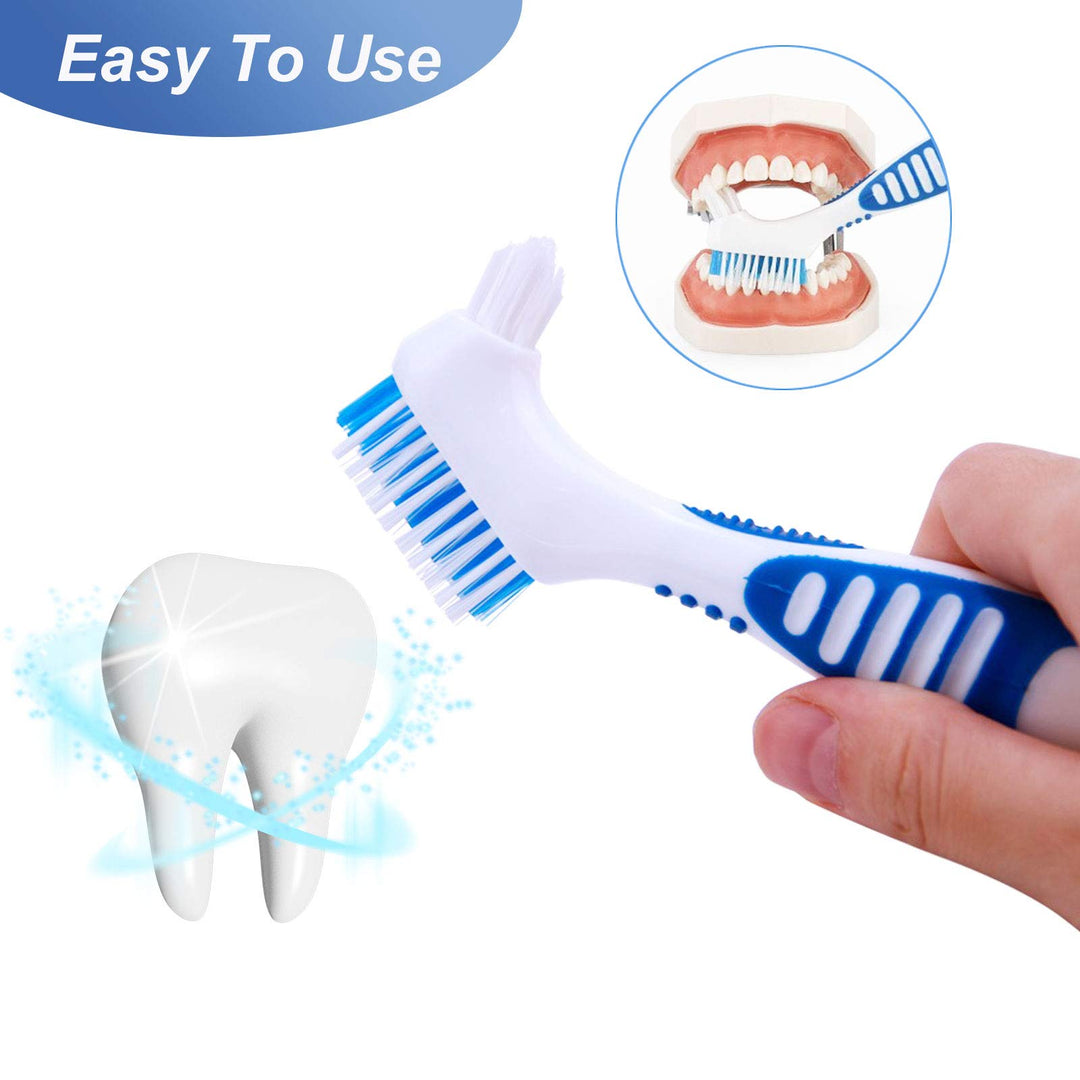 Premium Denture Cleaning Brush Set with Multi-Layered B