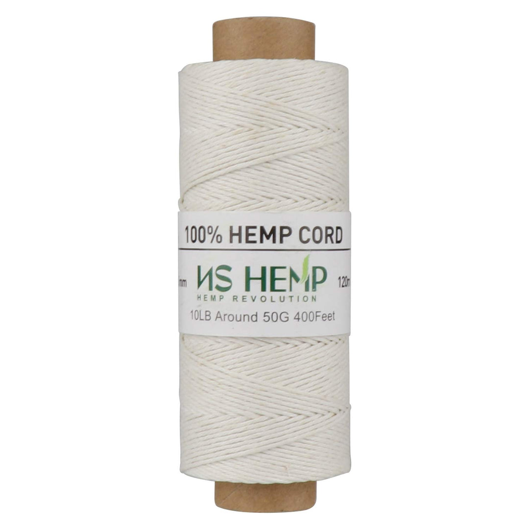 100% Hemp Cord, Jewelry Making, 0.5mm, 120 Meters (400feet) (1 White)