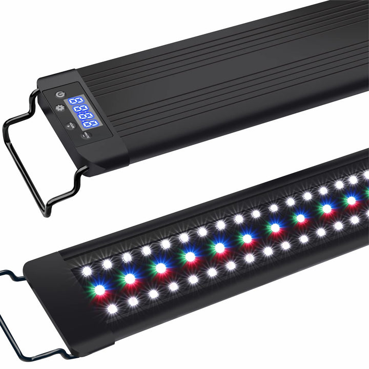 LED Aquarium Light Auto On Off, Fish Tank Light with Timer,9 Light Modes,15 Light Cycles,Full Spectrum Freshwater Planted Tank Light,12-18 Inches Model MDGLSD07-12