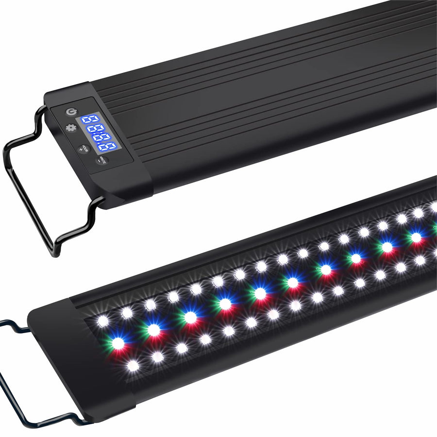 LED Aquarium Light Auto On Off, Fish Tank Light with Timer,9 Light Modes,15 Light Cycles,Full Spectrum Freshwater Planted Tank Light,12-18 Inches Model MDGLSD07-12