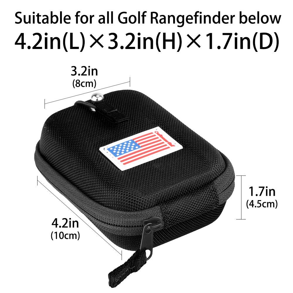 Rangefinder Case USA Flag Hard Shell for Tectectec Callaway, Universal Range Finder Carry Bag, Also for Customization with Your Name Stitched (Black)