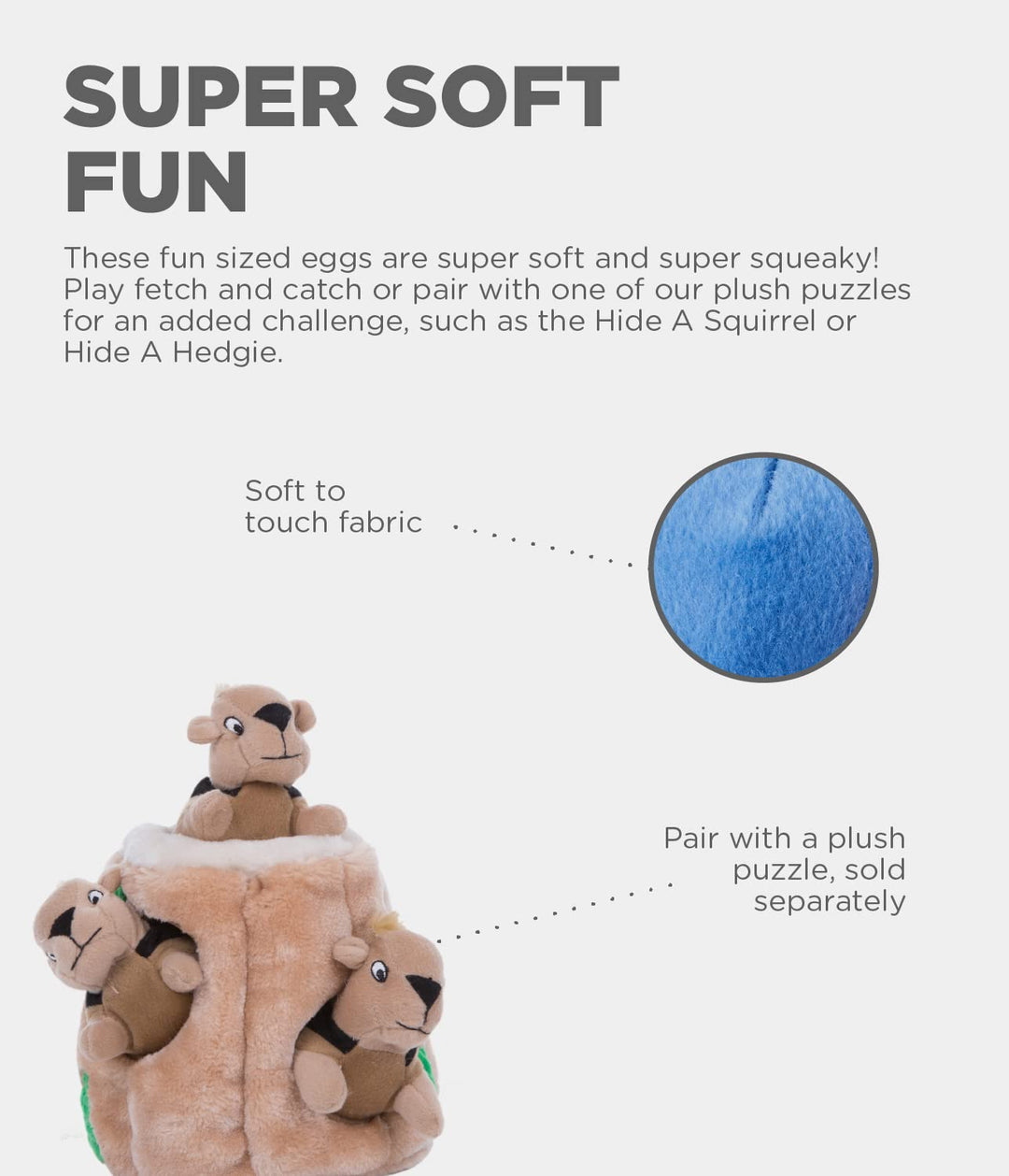 Squeakin&#39; Eggs Plush Replacement Dog Toys - 3 Pack