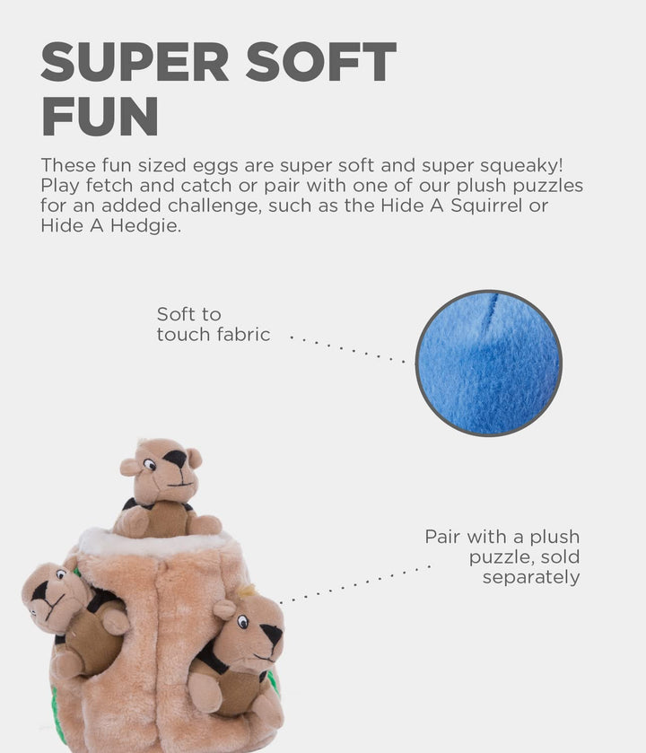 Squeakin&#39; Eggs Plush Replacement Dog Toys - 3 Pack