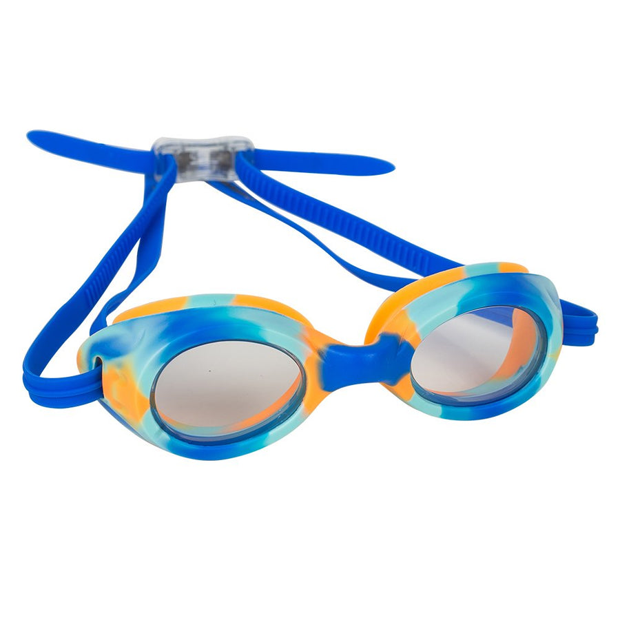 Kids Swim Goggles for Boys and Girls - Adjustable Straps, Silicone Eye Seal, UV Protection and Anti Fog Lenses Swimming Goggle - Blue Tie Dye