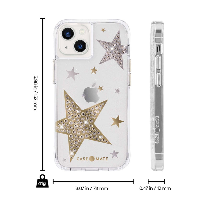 Case-Mate iPhone 13 Case - Sheer Superstar - with 10ft 