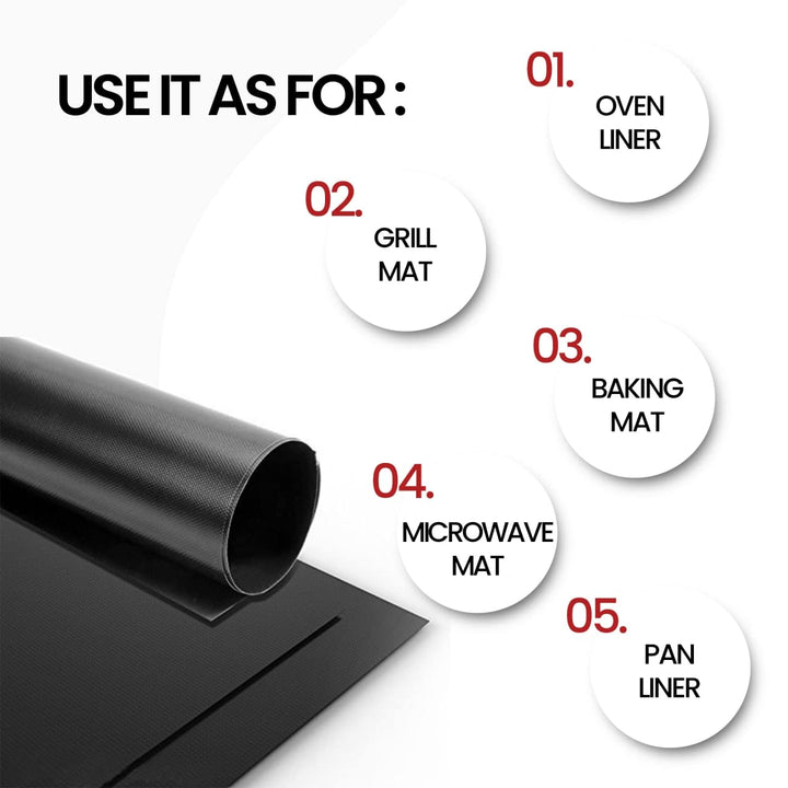 Oven Liners for Bottom of Oven - 100% Reusable Non-Stic