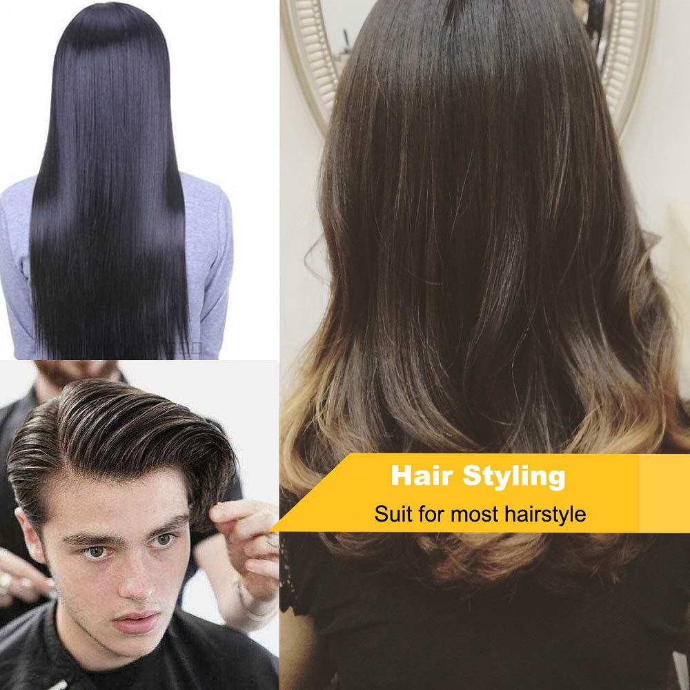 Keekos Hair Straightener Brush, Hair Straightening Iron Built with Comb, Fast Heating &amp; 5 Temp Settings &amp; Anti-Scald, 4 in 1 USB Rechargeable Professional Electric (Black)