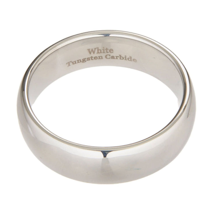 Classic Mirror Polished White Tungsten Carbide 7mm COMFORT FIT Wedding Band Ring Size 10