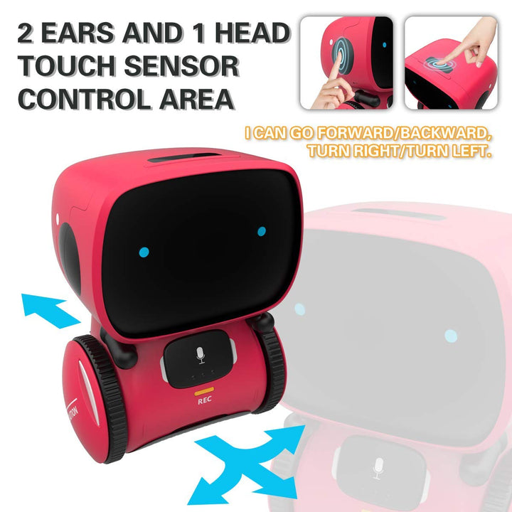 Kids Robot Toys for Girls and Boys, Voice Control and Touch Sensor Interactive Smart Talking Robots Intelligent Partner and Teacher with Singing, Dancing, Repeating, Toy Gifts for Kid Age 3 and Up
