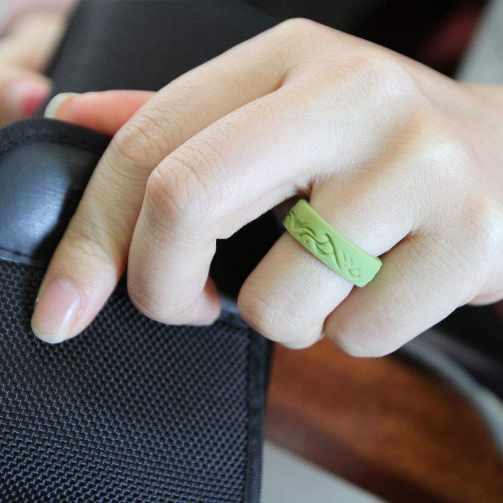 Tuhaoge Silicone Wedding Ring for Women and Men Silicon