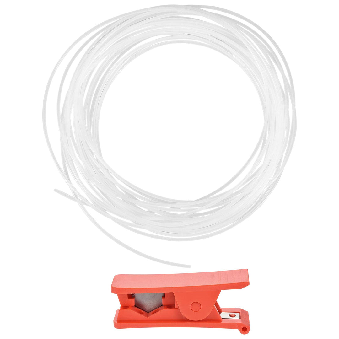 PTFE Tubing Hose High Temperature Multifunctional Pipe White 0.6mm/0.02&#39;&#39;ID x 1mm/0.04&#39;&#39;OD x 16.4ft with Tube Cutter