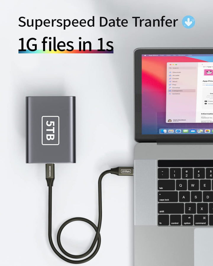 DockCase USB C to USB C Cable, USB C 3.2 GEN2 10Gbps Data Transfer Cable, 100WPD Fast Charging, 4K Video Monitor for iPhone15/15Pro/15Plus, MacBook Pro, iPad Pro, Samsung Galaxy, T5 LaCie SSD[3.28ft]…