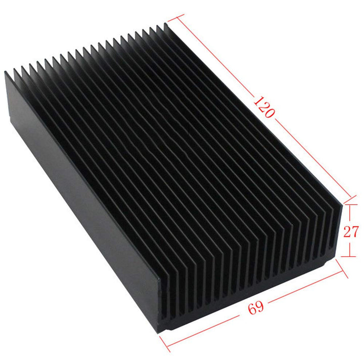 Black Aluminum Heatsink, Aluminium Heat Diffusion Cooling Fin 120 x 69 x 27mm/ 4.72(L) x 2.72(W) x 1.06(H)