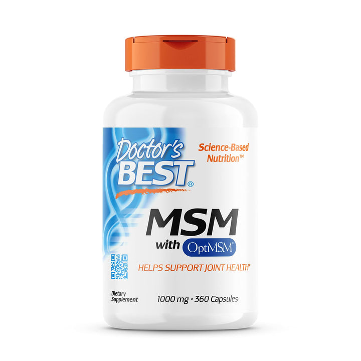 Doctor&#39;s Best MSM with OptiMSM, Non-GMO, Gluten Free, Joint Support, 1000 mg, 360 Caps