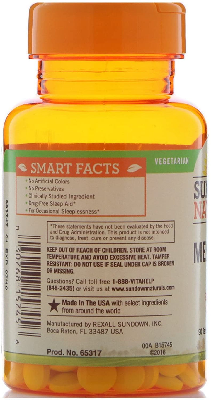 Sundown Melatonin 5 mg Tablets 90 ea (Pack of 4)