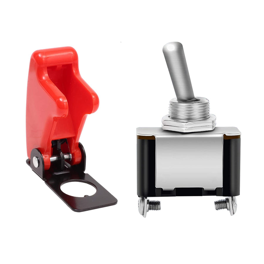 Heavy Duty Rocker Toggle Switch 12V 20A Red Cover SPST ON/Off 2Pin Car Truck Boat-6 Pack