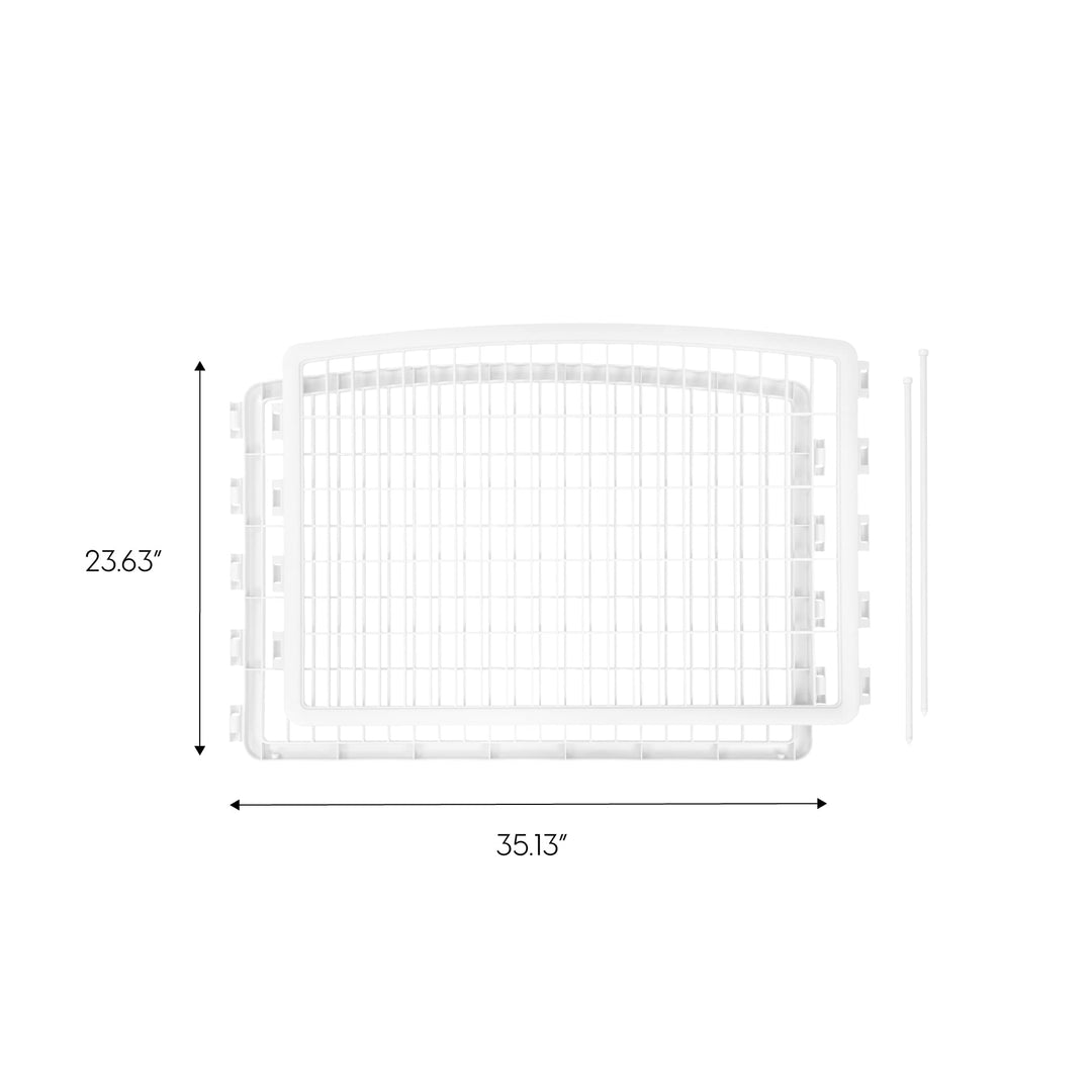 Dog Playpen Add-On Panels, 2-Panel 24 Pet Playpen, Puppy Playpen, Foldable, Customizable, White