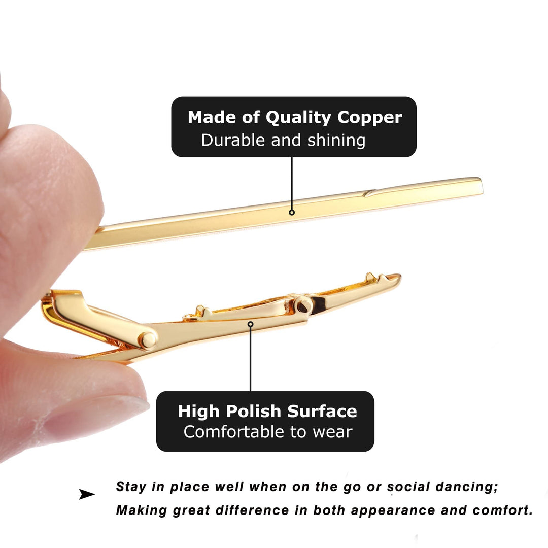 Jstyle 8Pcs Tie Clips for Men, Matte and Shiny Tie Clip