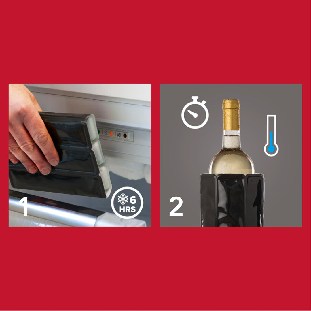 Active Cooler Wine Chiller - Reusable, Flexible Wine Bottle Cooler - Platinum - Wine Cooler Sleeve For Standard Size Bottles - Insulated Wine Bottle Chiller to Keep Wine Cold