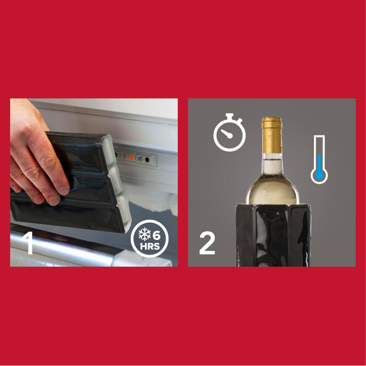 Active Cooler Wine Chiller - Reusable, Flexible Wine Bottle Cooler - Platinum - Wine Cooler Sleeve For Standard Size Bottles - Insulated Wine Bottle Chiller to Keep Wine Cold