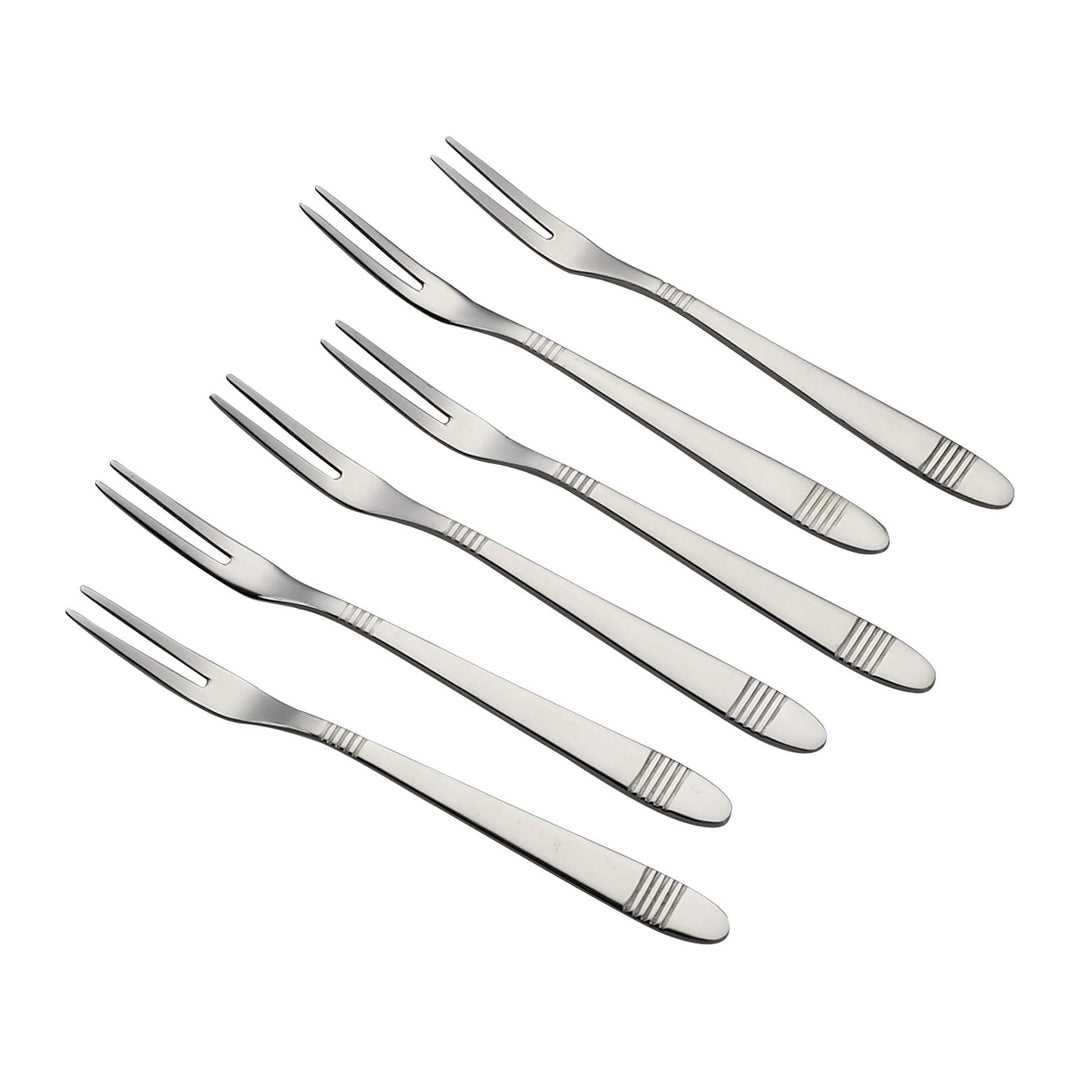 12-Piece Mini Fruit Forks, Stainless Steel 2-Prong Fork, F
