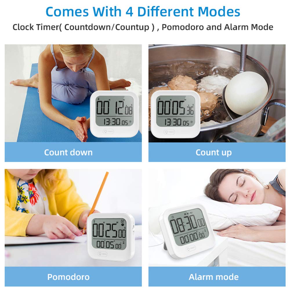 Digital Pomodoro Timer Alarm Clock Stopwatch for Produc