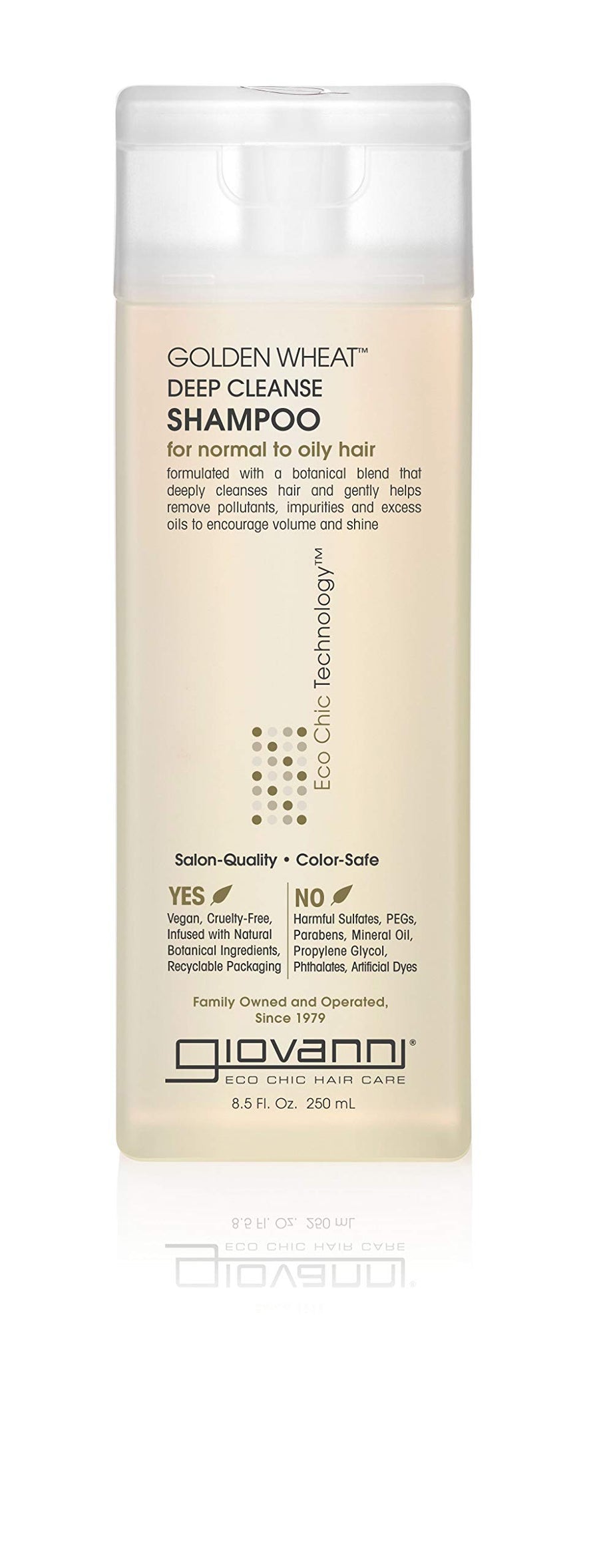 ECO CHIC Golden Wheat Deep Cleanse Shampoo - Shampoo for Oily hair, Deep Cleansing With Botanical Oils, Helps Encourages Volume & Shine, Color Safe - Spearmint Oil + Aloe Vera, 8.5 oz