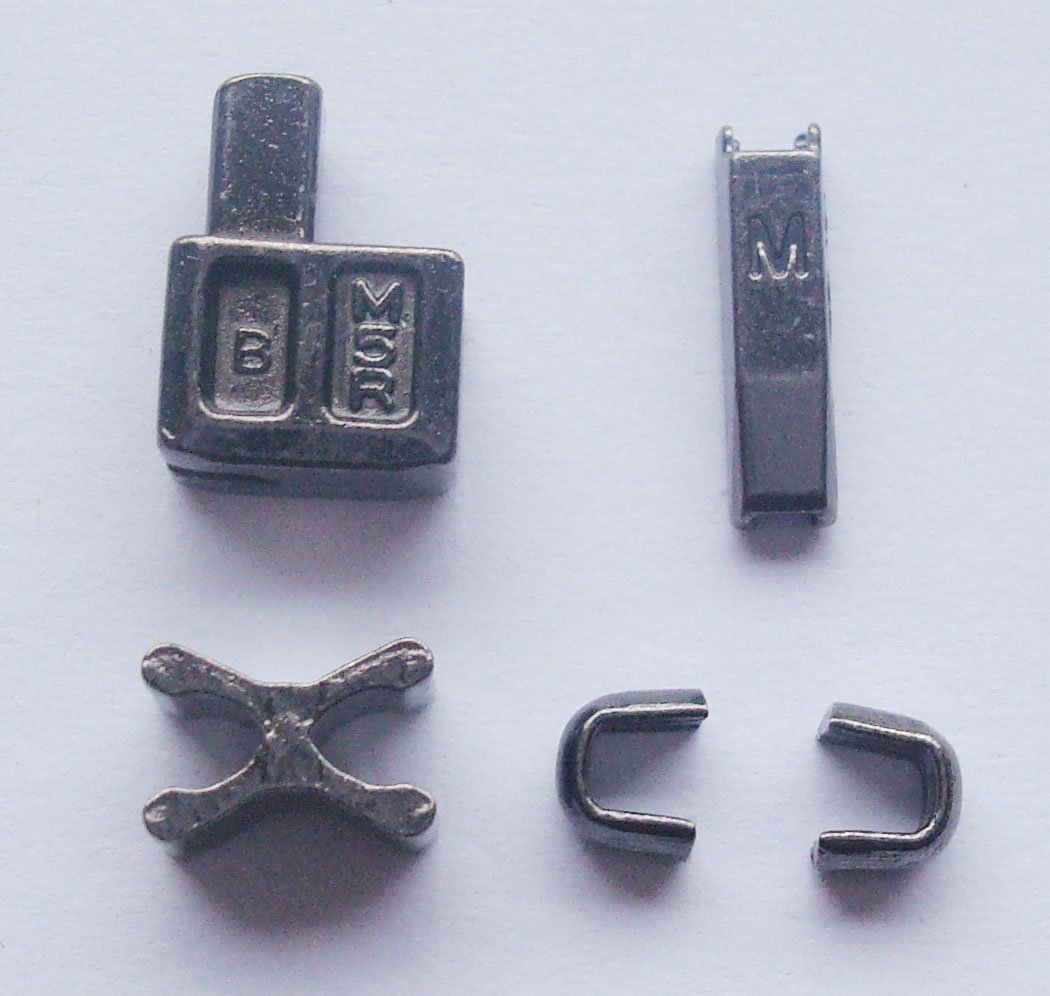 2 Sets Gun Metal #5 Metal Zipper Head Box Zipper Sliders Retainer Insertion pin Easy for Zipper Repair,Zipper Repair Kit (#5)