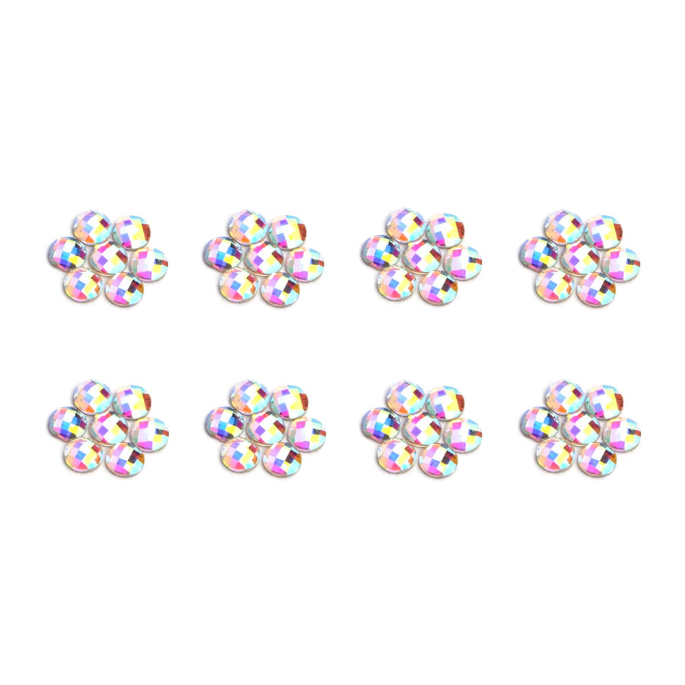 3D Crystals AB Nail Art Flat Back Rhinestones Gems Mixed Nail Diamond Stone for Nail Art Clothes Shoes Bags Crafts (100Pcs Round Coin Crytals AB)