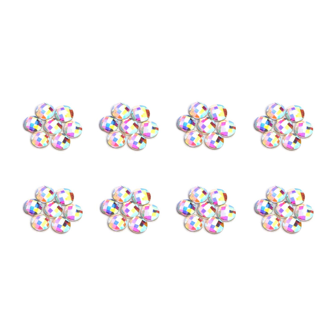 3D Crystals AB Nail Art Flat Back Rhinestones Gems Mixed Nail Diamond Stone for Nail Art Clothes Shoes Bags Crafts (100Pcs Round Coin Crytals AB)