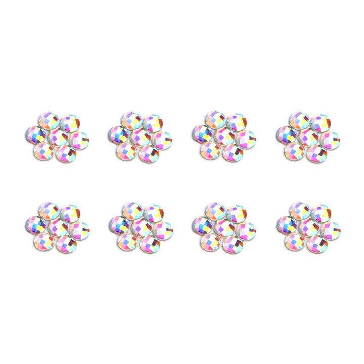3D Crystals AB Nail Art Flat Back Rhinestones Gems Mixed Nail Diamond Stone for Nail Art Clothes Shoes Bags Crafts (100Pcs Round Coin Crytals AB)